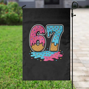 Funny 67 Ice Cream Drip Meme Six Seven Gen Alpha Slang Garden Flag TS11 Print Your Wear