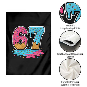 Funny 67 Ice Cream Drip Meme Six Seven Gen Alpha Slang Garden Flag TS11 Print Your Wear