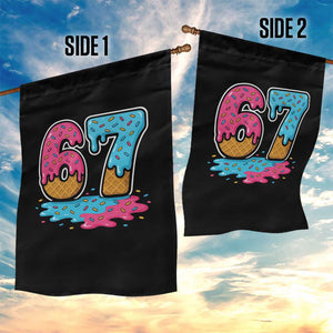 Funny 67 Ice Cream Drip Meme Six Seven Gen Alpha Slang Garden Flag TS11 Print Your Wear
