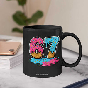 Funny 67 Ice Cream Drip Meme Six Seven Gen Alpha Slang Coffee Mug TS11 Print Your Wear