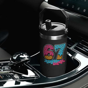 Funny 67 Ice Cream Drip Meme Six Seven Gen Alpha Slang Flip Straw Tumbler TS11 Print Your Wear