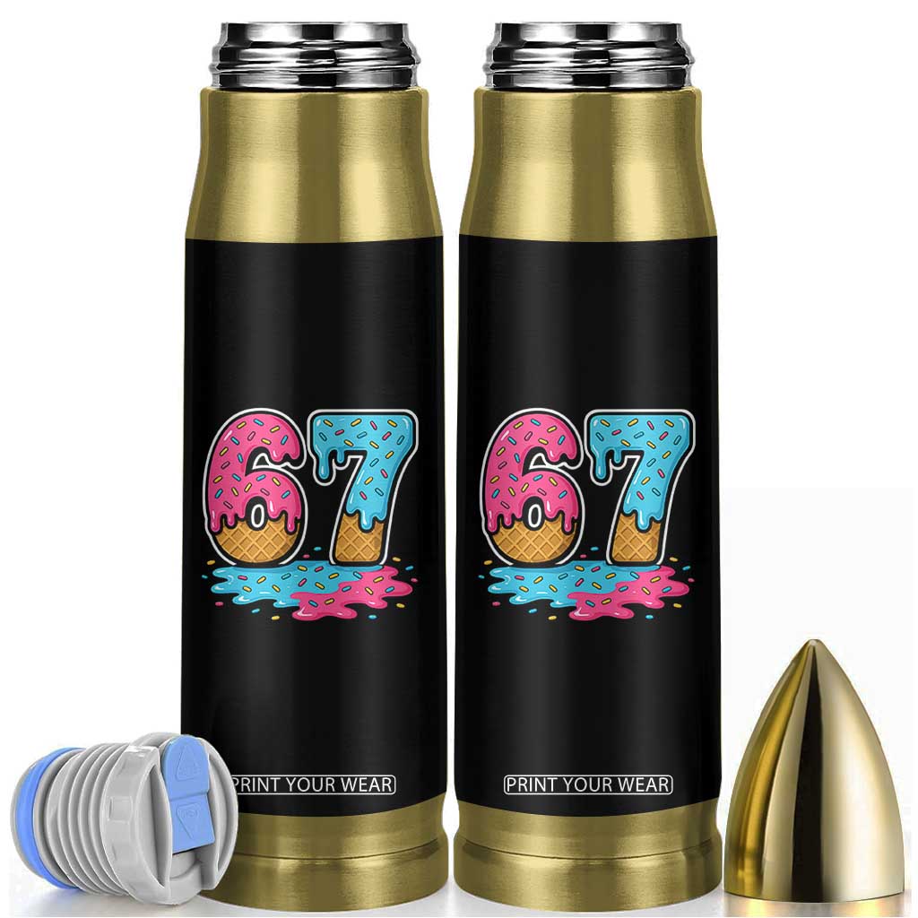 Funny 67 Ice Cream Drip Meme Six Seven Gen Alpha Slang Bullet Tumbler TS11 Black Print Your Wear