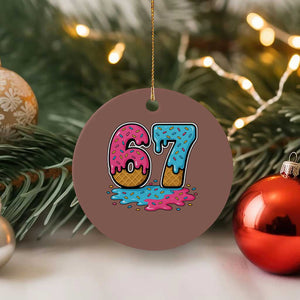 Funny 67 Ice Cream Drip Meme Six Seven Gen Alpha Slang Ceramic Ornament TS11 1pc Mocha Print Your Wear