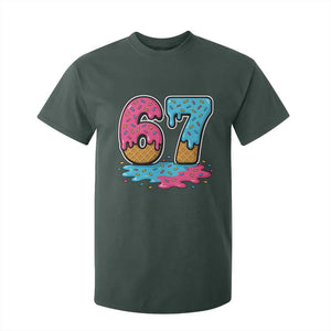 Funny 67 Ice Cream Drip Meme Six Seven Gen Alpha Slang T Shirt For Kid TS11 Dark Forest Green Print Your Wear