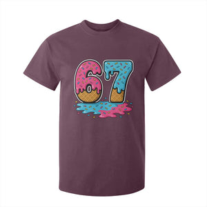 Funny 67 Ice Cream Drip Meme Six Seven Gen Alpha Slang T Shirt For Kid TS11 Maroon Print Your Wear