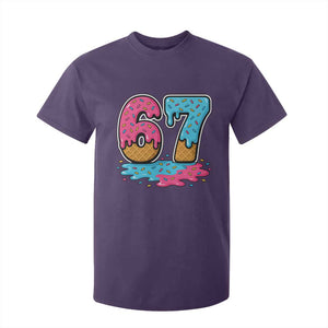Funny 67 Ice Cream Drip Meme Six Seven Gen Alpha Slang T Shirt For Kid TS11 Purple Print Your Wear