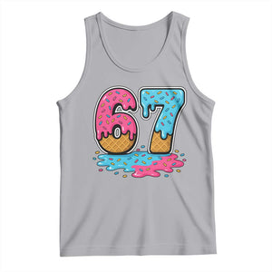 Funny 67 Ice Cream Drip Meme Six Seven Gen Alpha Slang Tank Top TS11 Athletic Heather Print Your Wear