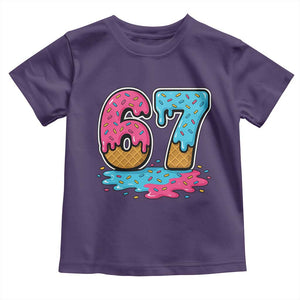 Funny 67 Ice Cream Drip Meme Six Seven Gen Alpha Slang Toddler T Shirt TS11 Purple Print Your Wear