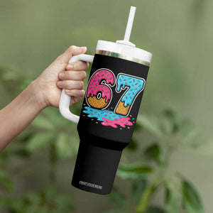 Funny 67 Ice Cream Drip Meme Six Seven Gen Alpha Slang Tumbler With Handle TS11 Print Your Wear