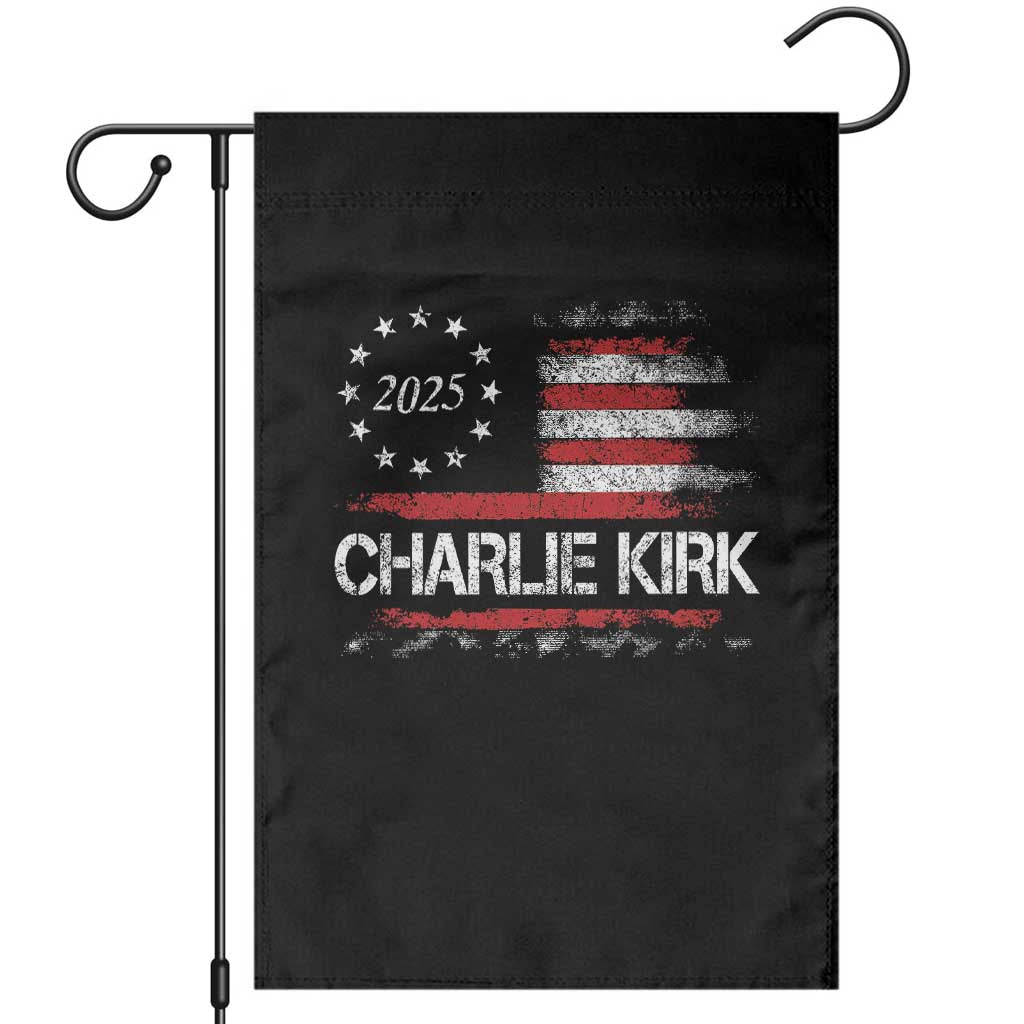 Charlie Kirk 2025 Garden Flag Freedom Vintage American Flag TS11 Black Print Your Wear