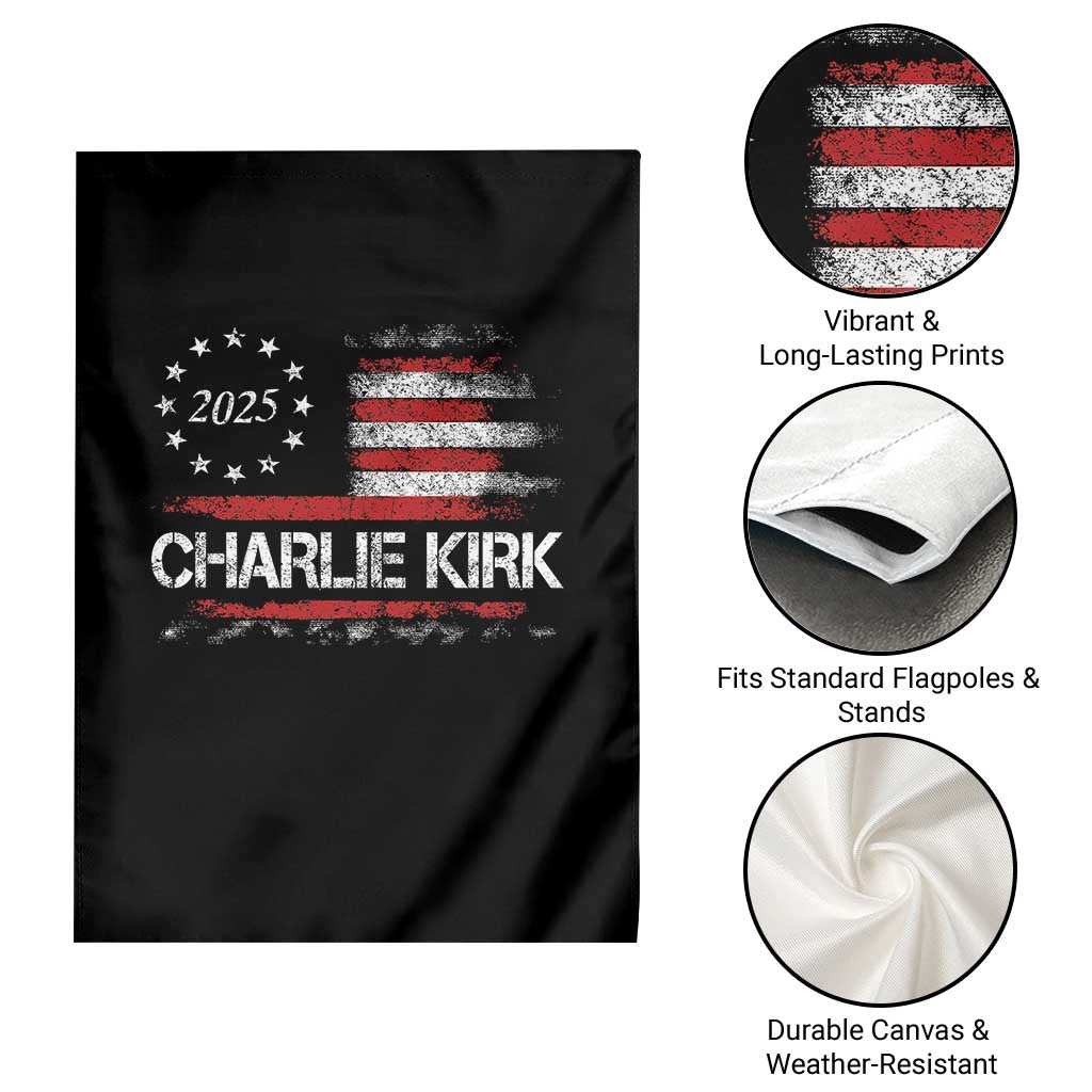 Charlie Kirk 2025 Garden Flag Freedom Vintage American Flag TS11 Print Your Wear