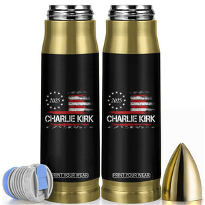 Charlie Kirk 2025 Bullet Tumbler Freedom Vintage American Flag TS11 Black Print Your Wear