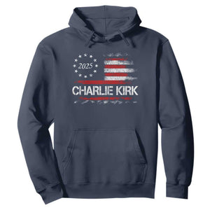 Charlie Kirk 2025 Hoodie Freedom Vintage American Flag TS11 Navy Print Your Wear
