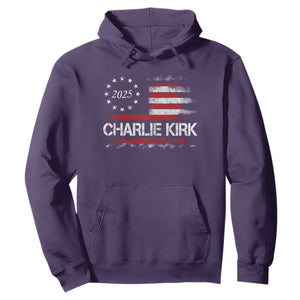 Charlie Kirk 2025 Hoodie Freedom Vintage American Flag TS11 Purple Print Your Wear
