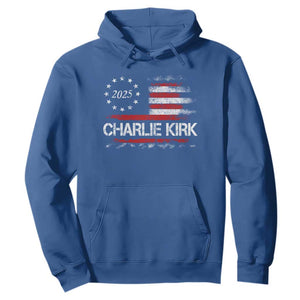 Charlie Kirk 2025 Hoodie Freedom Vintage American Flag TS11 Royal Blue Print Your Wear