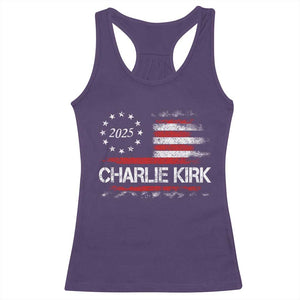Charlie Kirk 2025 Racerback Tank Top Freedom Vintage American Flag TS11 Purple Print Your Wear
