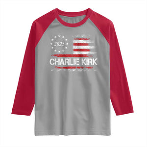 Charlie Kirk 2025 Raglan Shirt Freedom Vintage American Flag TS11 Sport Gray Red Print Your Wear