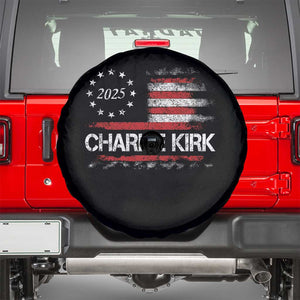 Charlie Kirk 2025 Spare Tire Cover Freedom Vintage American Flag TS11 Black Print Your Wear