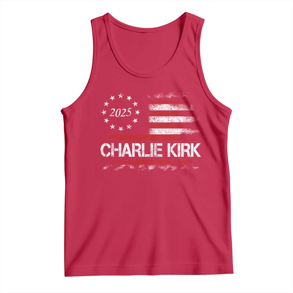 Charlie Kirk 2025 Tank Top Freedom Vintage American Flag TS11 Red Print Your Wear