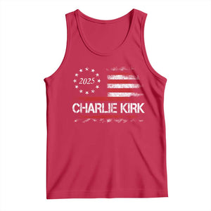 Charlie Kirk 2025 Tank Top Freedom Vintage American Flag TS11 Red Print Your Wear