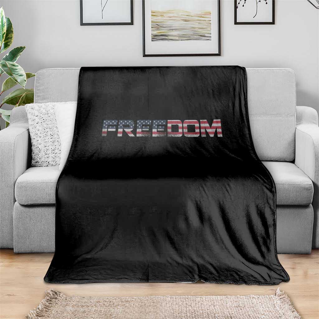 Freedom Patriotic Motivational Quote American Flag Throw Blanket TS11 Print Your Wear