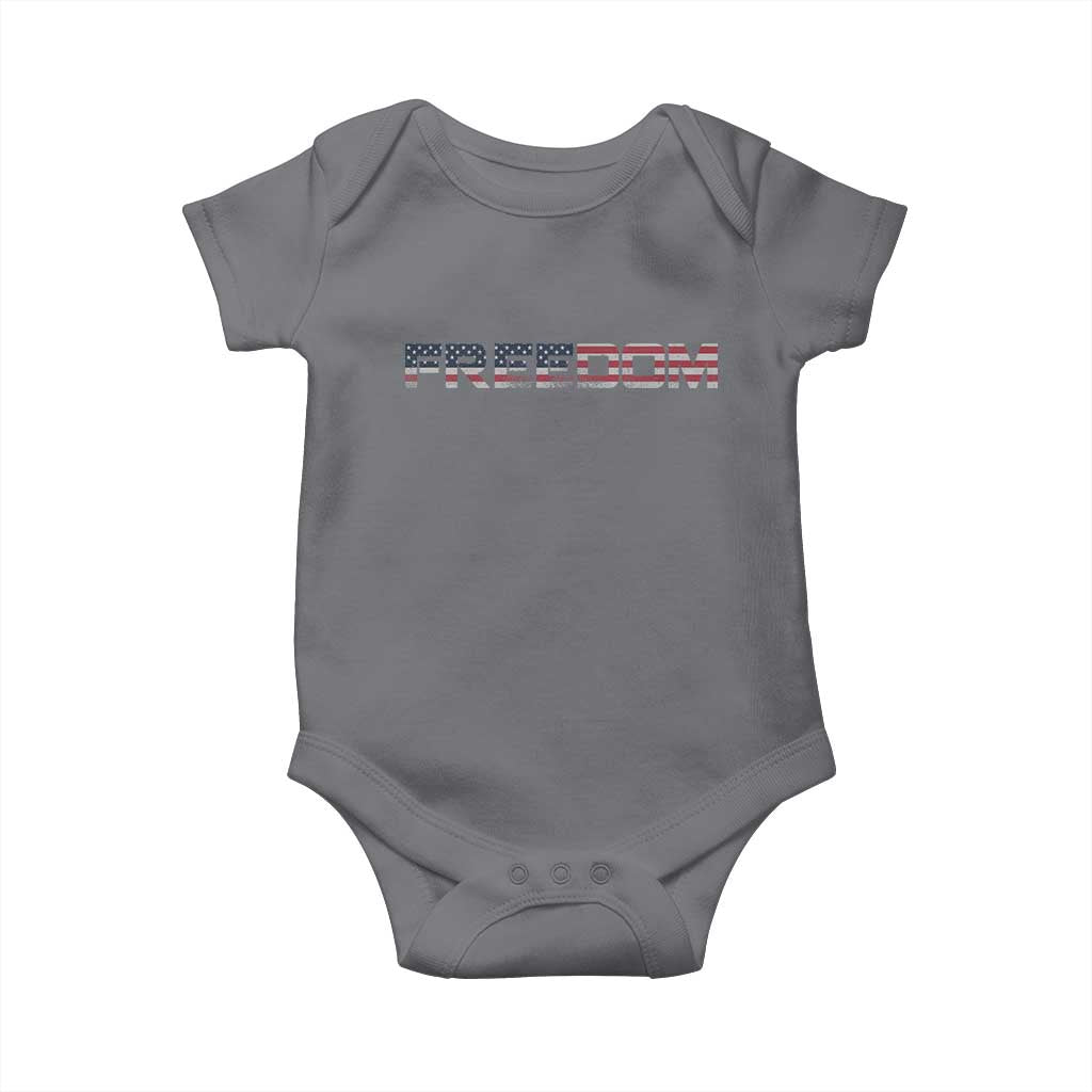 Freedom Patriotic Motivational Quote American Flag Baby Onesie TS11 Charcoal Print Your Wear