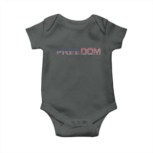 Freedom Patriotic Motivational Quote American Flag Baby Onesie TS11 Dark Heather Print Your Wear