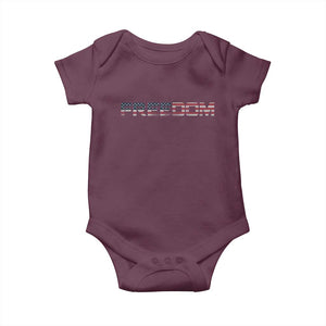 Freedom Patriotic Motivational Quote American Flag Baby Onesie TS11 Maroon Print Your Wear