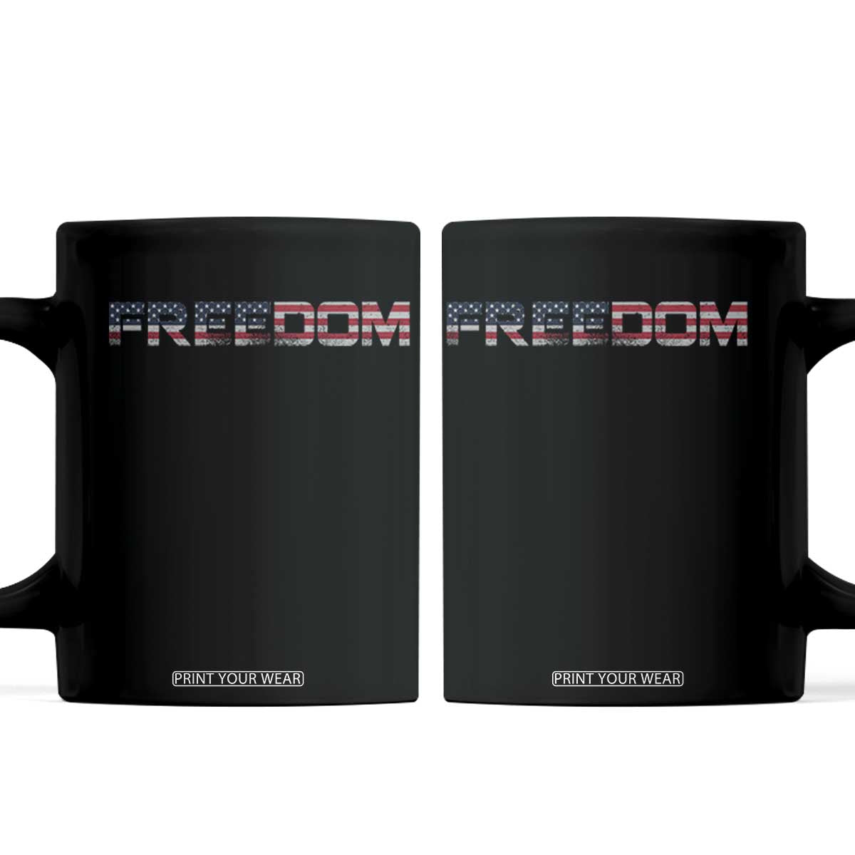 Freedom Patriotic Motivational Quote American Flag Coffee Mug TS11 Black Print Your Wear