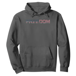 Freedom Patriotic Motivational Quote American Flag Hoodie TS11 Dark Heather Print Your Wear
