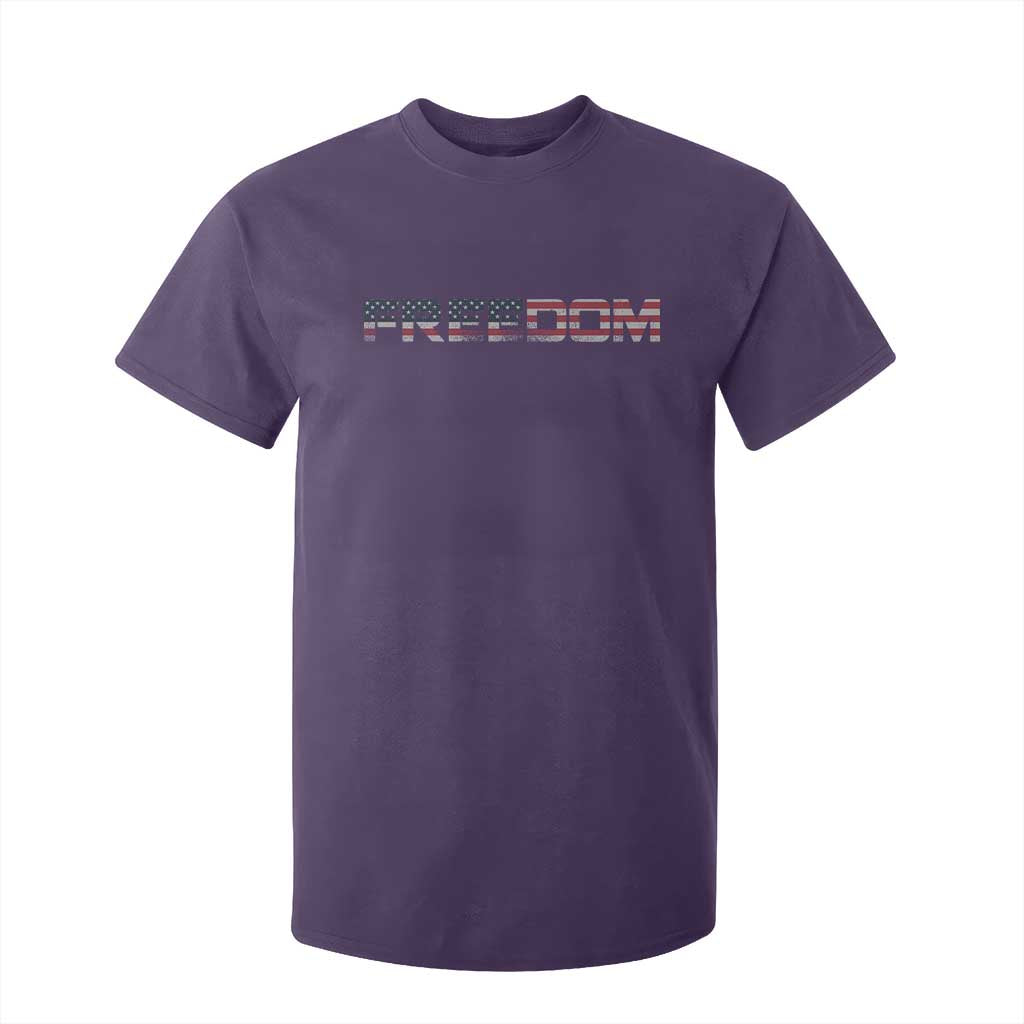Freedom Patriotic Motivational Quote American Flag T Shirt For Kid TS11 Purple Print Your Wear