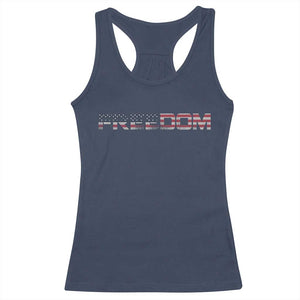 Freedom Patriotic Motivational Quote American Flag Racerback Tank Top TS11 Navy Print Your Wear