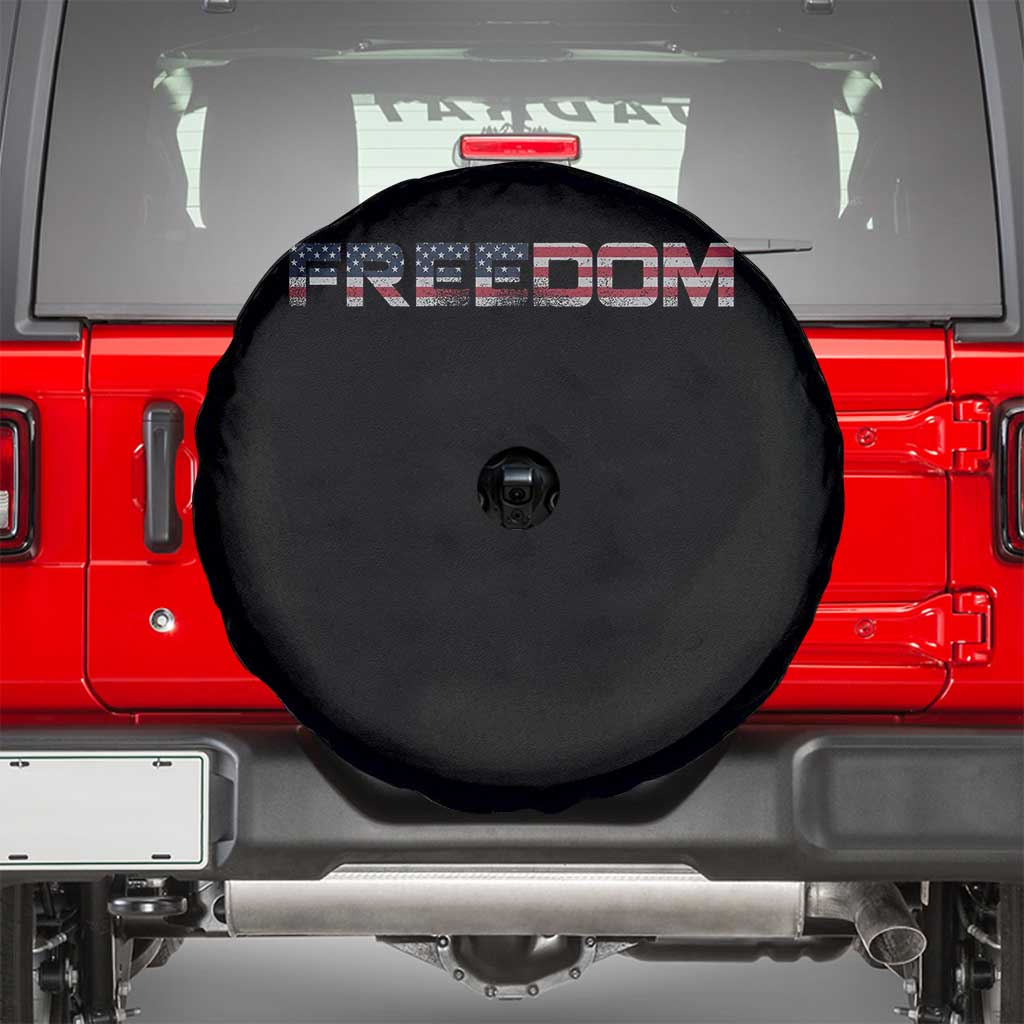 Freedom Patriotic Motivational Quote American Flag Spare Tire Cover TS11 Black Print Your Wear