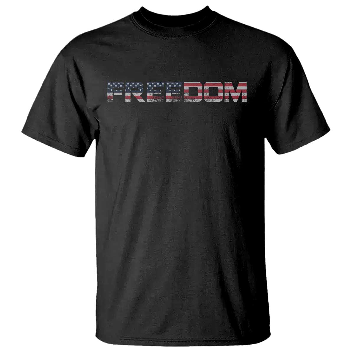 Freedom Patriotic Motivational Quote American Flag T Shirt TS11 Black Print Your Wear