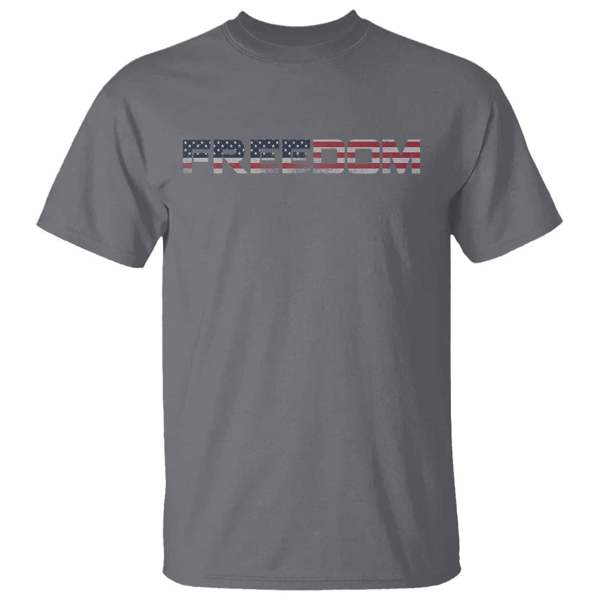 Freedom Patriotic Motivational Quote American Flag T Shirt TS11 Charcoal Print Your Wear