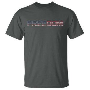 Freedom Patriotic Motivational Quote American Flag T Shirt TS11 Dark Heather Print Your Wear