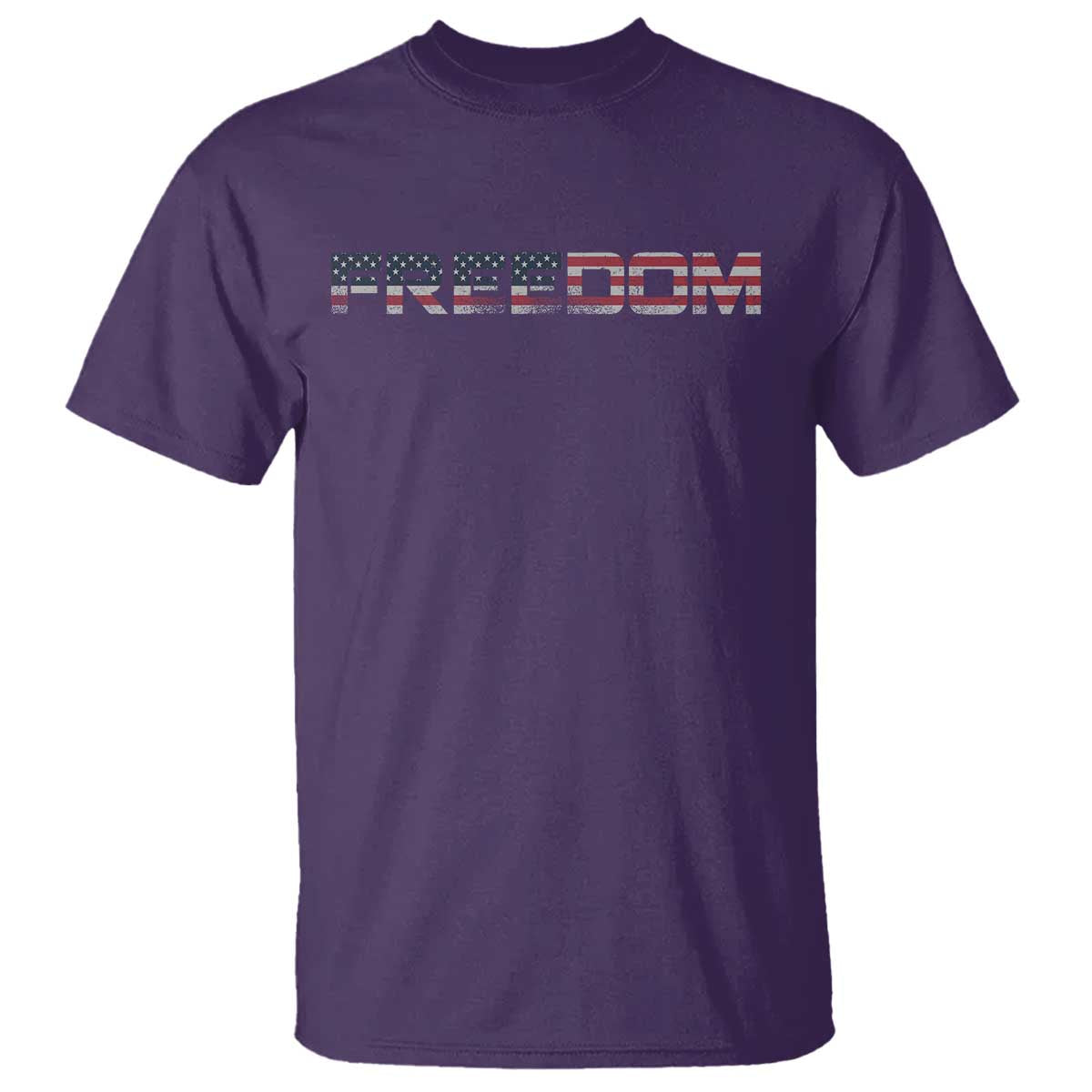 Freedom Patriotic Motivational Quote American Flag T Shirt TS11 Purple Print Your Wear