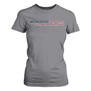 Freedom Patriotic Motivational Quote American Flag T Shirt For Women TS11 Charcoal Print Your Wear