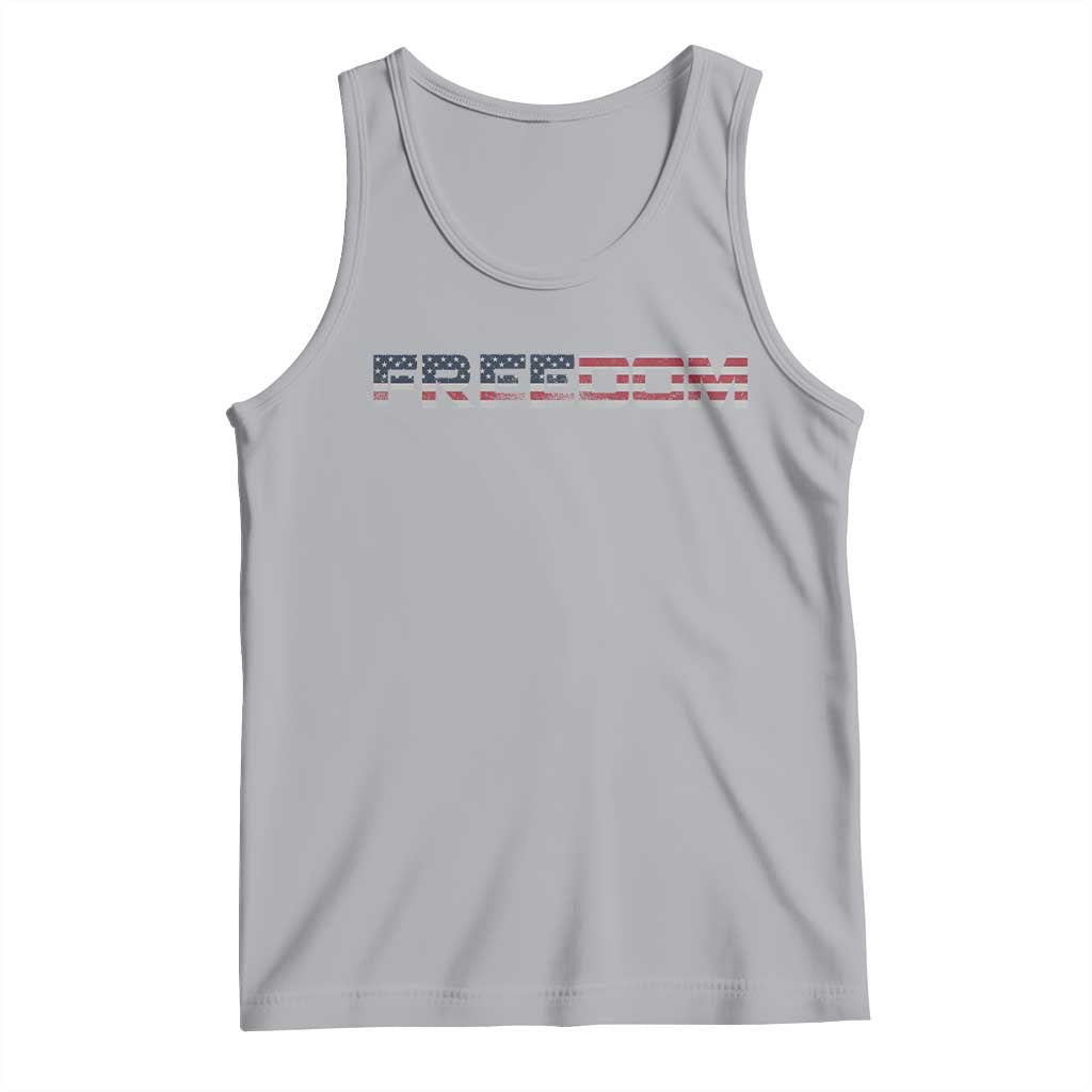 Freedom Patriotic Motivational Quote American Flag Tank Top TS11 Athletic Heather Print Your Wear