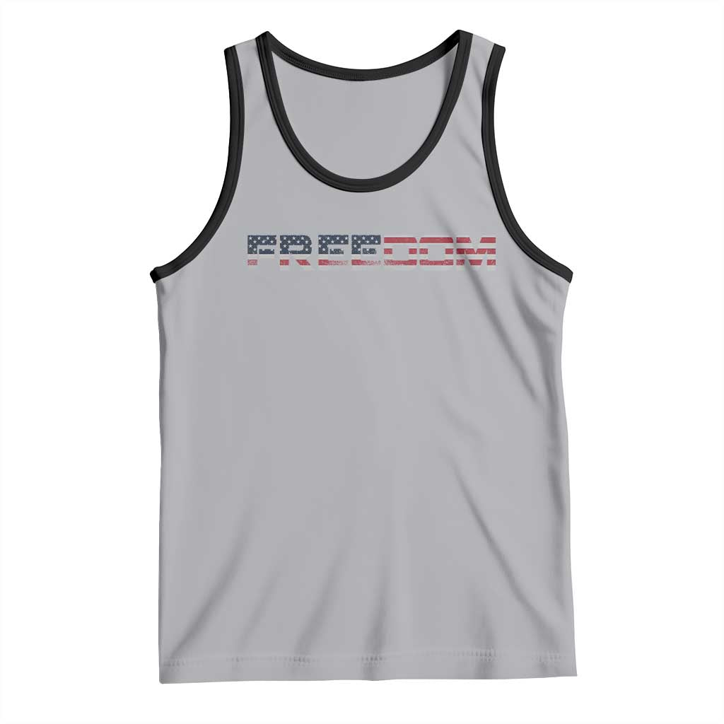 Freedom Patriotic Motivational Quote American Flag Tank Top TS11 Athletic Heather Black Print Your Wear