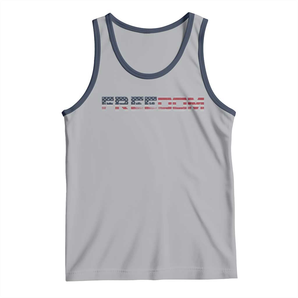 Freedom Patriotic Motivational Quote American Flag Tank Top TS11 Athletic Heather Navy Print Your Wear