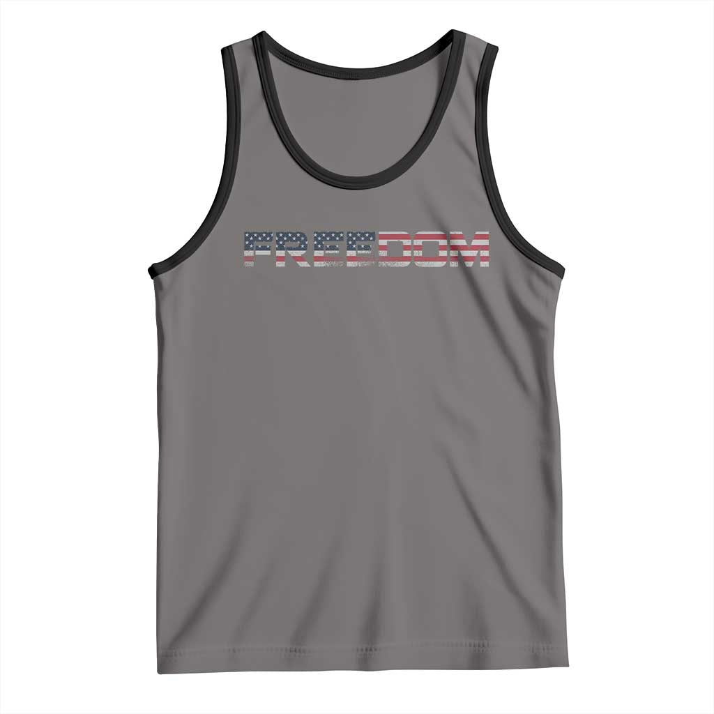 Freedom Patriotic Motivational Quote American Flag Tank Top TS11 Deep Heather Black Print Your Wear