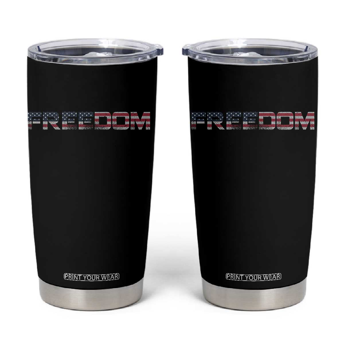Freedom Patriotic Motivational Quote American Flag Tumbler Cup TS11 Black Print Your Wear