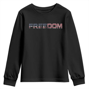 Freedom Patriotic Motivational Quote American Flag Youth Sweatshirt TS11 Black Print Your Wear