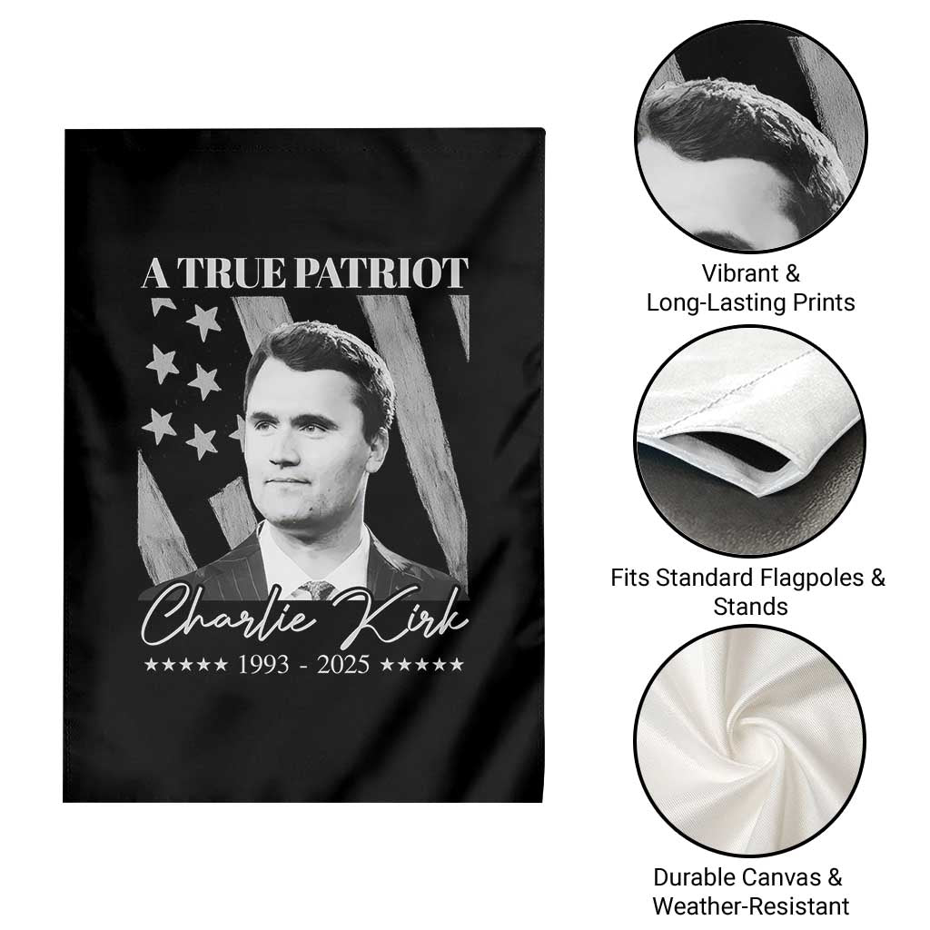 A True Patriot Charlie Kirk Garden Flag Vintage American Flag TS11 Print Your Wear