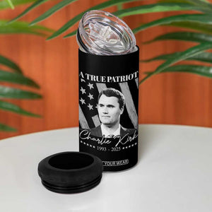 A True Patriot Charlie Kirk 4 in 1 Can Cooler Tumbler Vintage American Flag TS11 Print Your Wear
