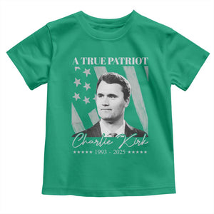 A True Patriot Charlie Kirk Toddler T Shirt Vintage American Flag TS11 Irish Green Print Your Wear