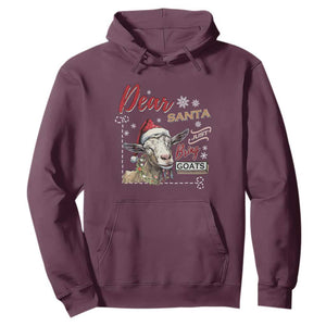 Funny Yule Hoodie Dear Santa Just Bring Goats Krampus TS11 Maroon Print Your Wear