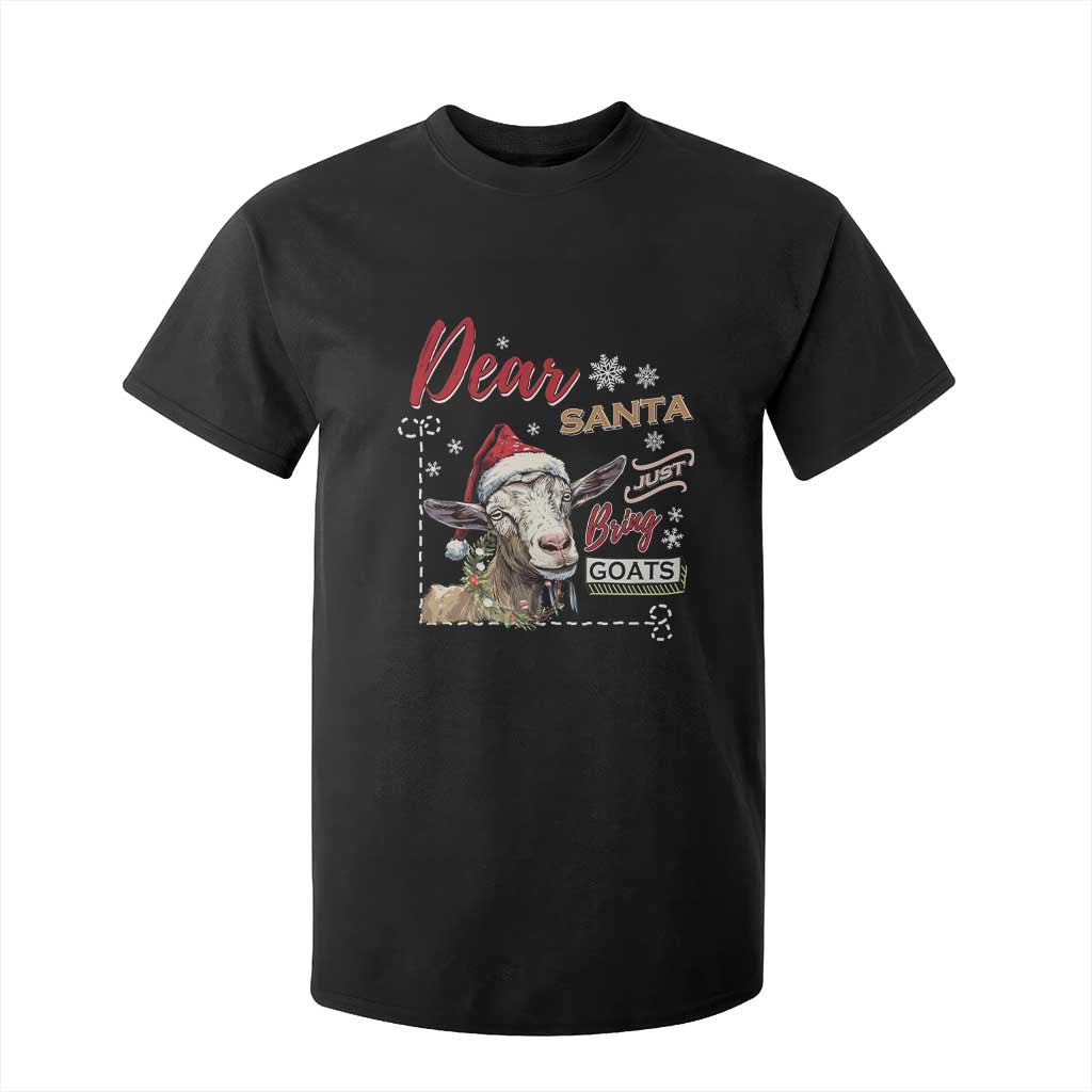 Funny Yule T Shirt For Kid Dear Santa Just Bring Goats Krampus TS11 Black Print Your Wear