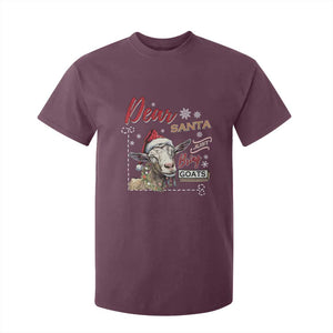 Funny Yule T Shirt For Kid Dear Santa Just Bring Goats Krampus TS11 Maroon Print Your Wear
